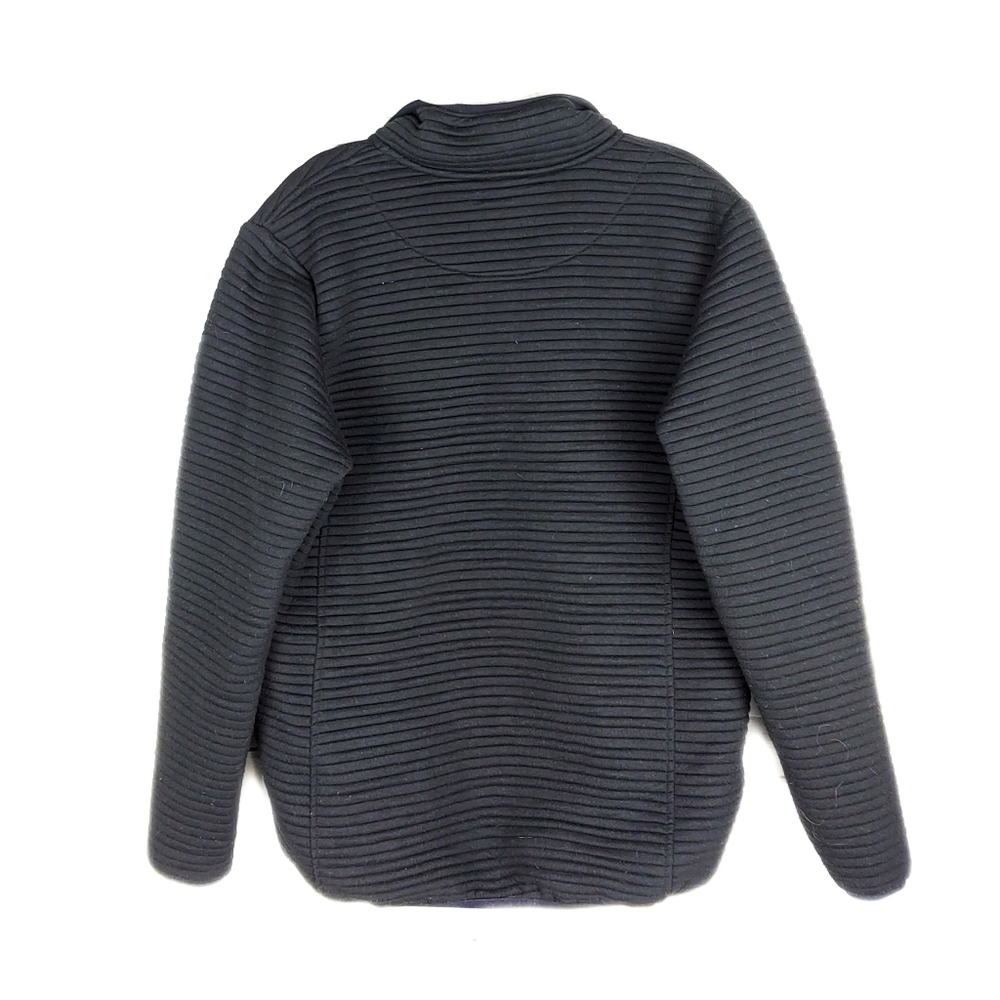 Simply Southern Black Ribbed Snap Neck Pullover - Picture 7 of 7